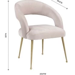 TOV Dining Room Rocco Blush Velvet Dining Chair