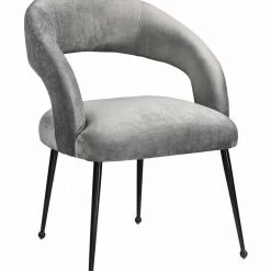 TOV Rocco Slub Grey Dining Chair