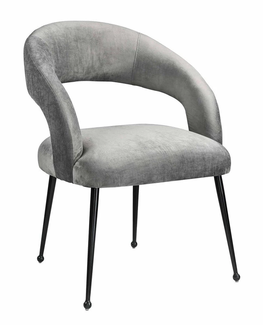 TOV Rocco Slub Grey Dining Chair