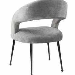 TOV Rocco Slub Grey Dining Chair