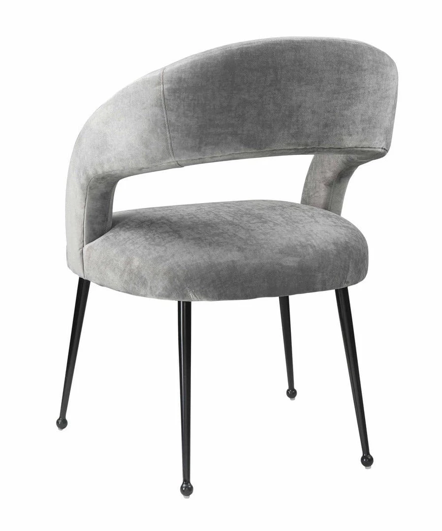 TOV Rocco Slub Grey Dining Chair