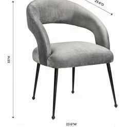TOV Rocco Slub Grey Dining Chair