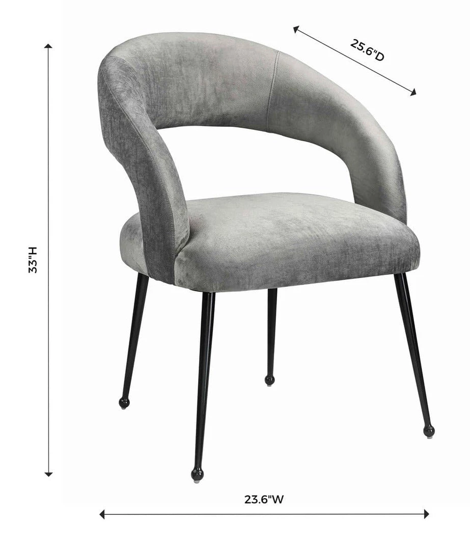 TOV Rocco Slub Grey Dining Chair