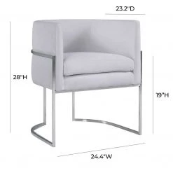 TOV Giselle Velvet Dining Chair - Silver Frame Dining Room