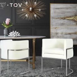 TOV Giselle Velvet Dining Chair - Silver Frame Dining Room