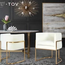 TOV Giselle Velvet Dining Chair - Gold Frame Dining Room