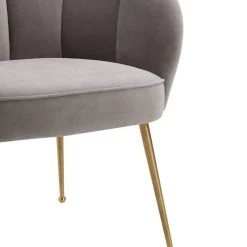 TOV Dining Room Peony Grey Velvet Dining Chair