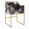 TOV Dining Room Atara Floral Velvet Gold Chair
