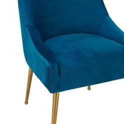TOV Beatrix Pleated Velvet Dining Chair Gold Legs Dining Room