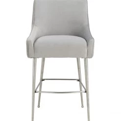 TOV Beatrix Pleated Velvet Counter Stool