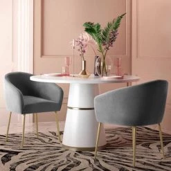 TOV Arya Performance Velvet Dining Chair Dining Room