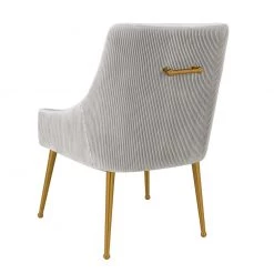TOV Beatrix Pleated Velvet Dining Chair Gold Legs Dining Room