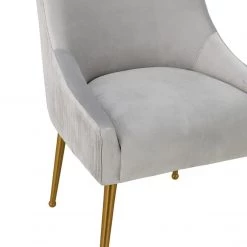 TOV Beatrix Pleated Velvet Dining Chair Gold Legs Dining Room