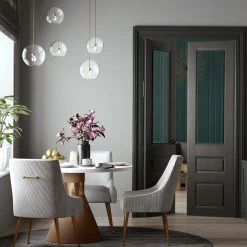 TOV Beatrix Pleated Velvet Dining Chair Gold Legs Dining Room