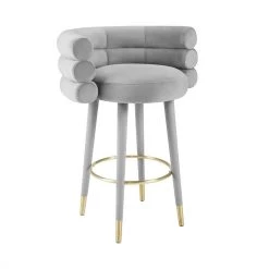 TOV Dining Room Betty Sea Foam Velvet Barstool
