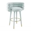 TOV Dining Room Betty Sea Foam Velvet Barstool