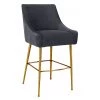 TOV Dining Room Beatrix Pleated Velvet Bar Stool