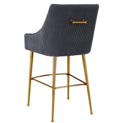 TOV Dining Room Beatrix Pleated Velvet Bar Stool