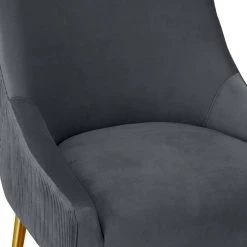 TOV Beatrix Pleated Velvet Counter Stool