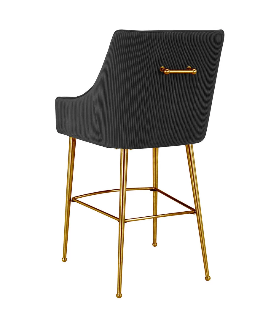 TOV Dining Room Beatrix Pleated Velvet Bar Stool