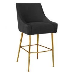 TOV Beatrix Pleated Velvet Counter Stool
