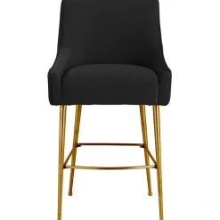 TOV Beatrix Pleated Velvet Counter Stool