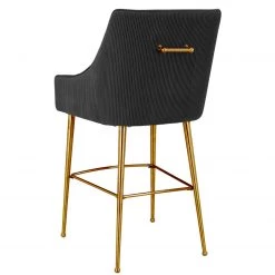 TOV Beatrix Pleated Velvet Counter Stool
