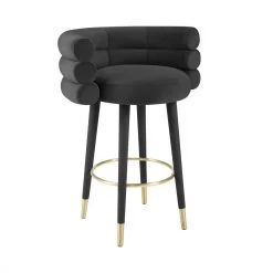 TOV Dining Room Betty Sea Foam Velvet Barstool