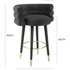 TOV Dining Room Betty Sea Foam Velvet Barstool