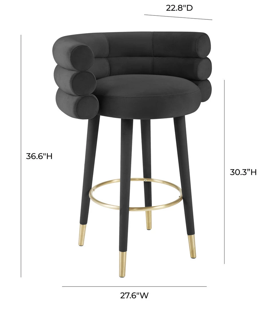TOV Dining Room Betty Sea Foam Velvet Barstool