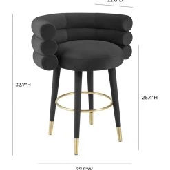 TOV Betty Velvet Counter Stool Dining Room