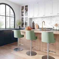 TOV Dining Room Reagan Silver Adjustable Stool