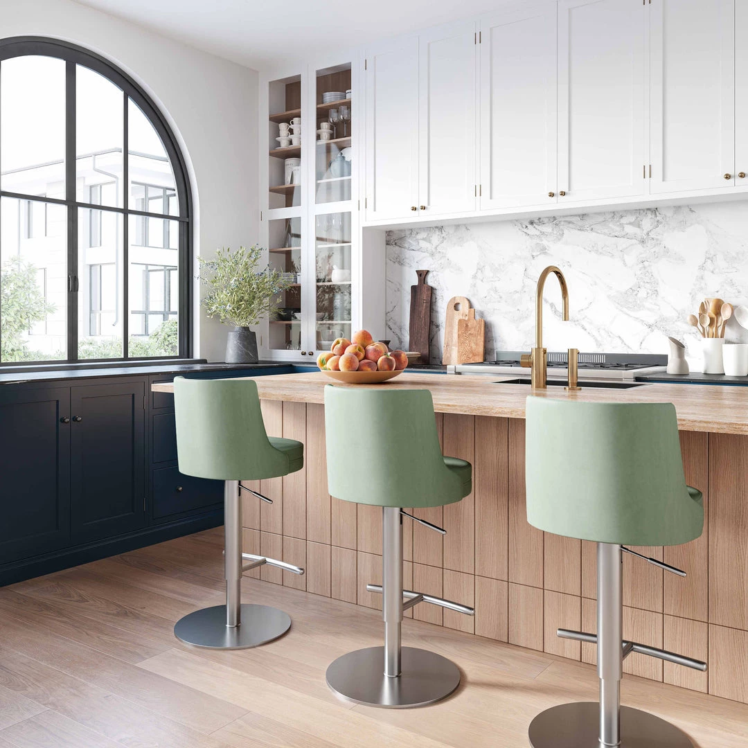 TOV Dining Room Reagan Silver Adjustable Stool