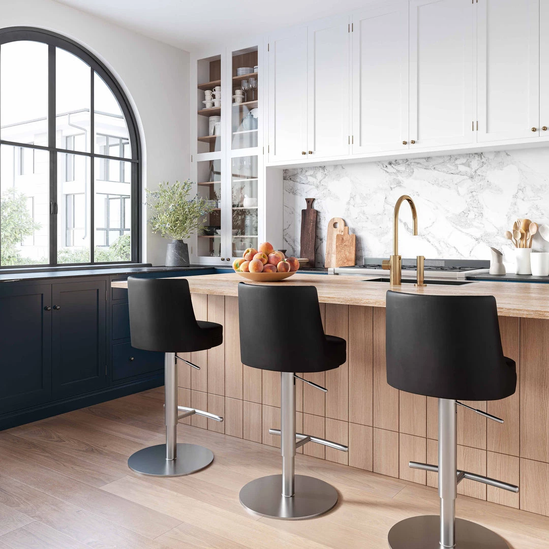 TOV Dining Room Reagan Silver Adjustable Stool