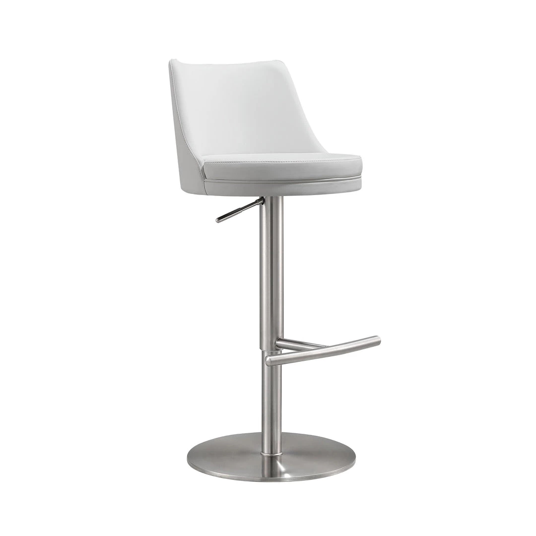 TOV Dining Room Reagan Silver Adjustable Stool