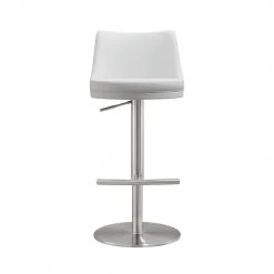 TOV Dining Room Reagan Silver Adjustable Stool