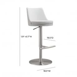 TOV Dining Room Reagan Silver Adjustable Stool