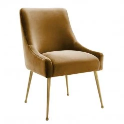 TOV Beatrix Velvet Dining Chair Gold Legs
