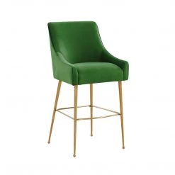 TOV Beatrix Pleated Velvet Counter Stool