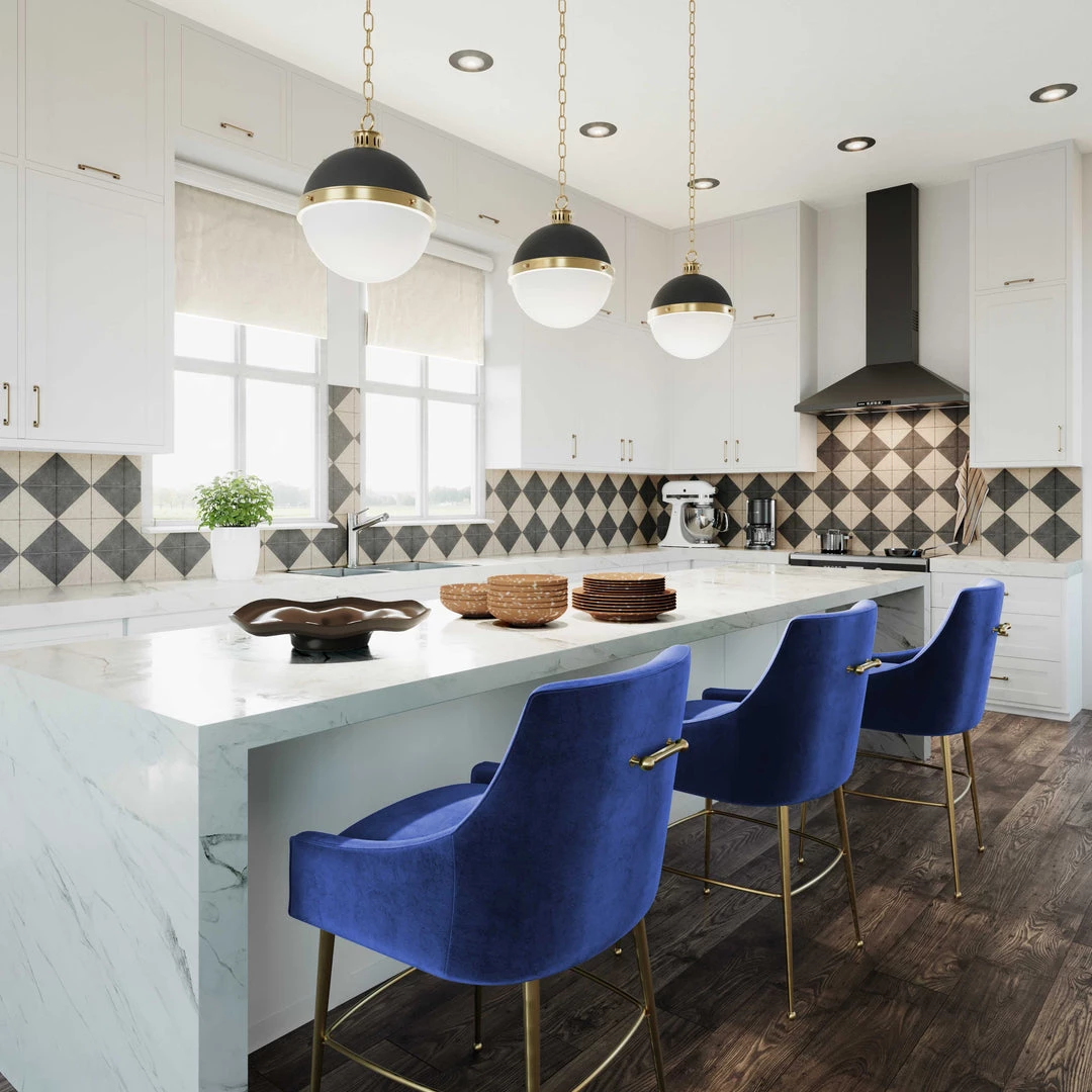 TOV Dining Room Beatrix Pleated Velvet Bar Stool