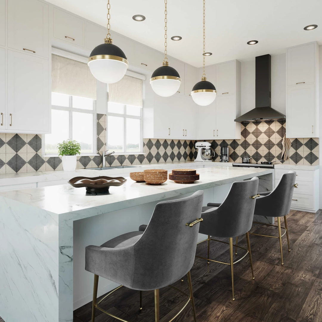 TOV Dining Room Beatrix Pleated Velvet Bar Stool