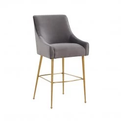 TOV Dining Room Beatrix Pleated Velvet Bar Stool