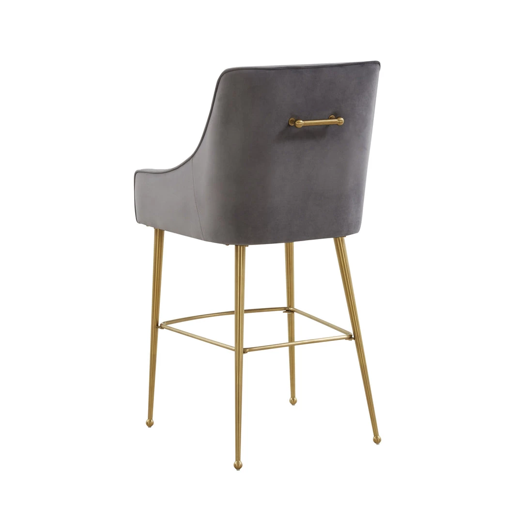 TOV Dining Room Beatrix Pleated Velvet Bar Stool