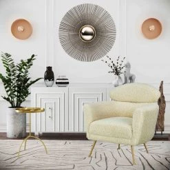 TOV Mokhtar Blush Round Wall Sconce Home Decor