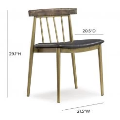 TOV Dining Room Alfie Brown Chair (Set Of 2)