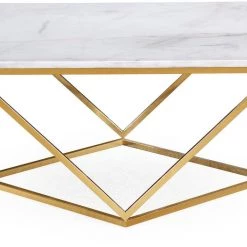 TOV Leopold White Marble Cocktail Table