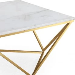 TOV Leopold White Marble Cocktail Table
