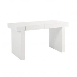 TOV Clara Glossy White Lacquer Desk Office
