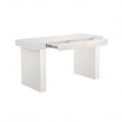 TOV Clara Glossy White Lacquer Desk Office