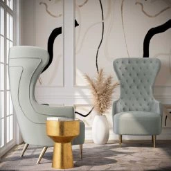 TOV Jezebel Velvet Wingback Chair